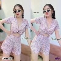 ราคา Garden Clothes ชุดเซ็ท SET 2 ชิ้น ลายดอก เสื้อม้วนอก + กางเกงขาสั้น (1732225628999223999)