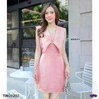 ราคา Garden Clothes ชุดเดรส เดรสสั้น แขนกุด คอวีเหลี่ยม แต่งเป็นปก .. สีชมพู (1732218723286420159)