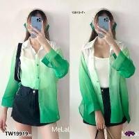 ราคา Garden Clothes เสื้อเชิ้ต & เบลาส์ เสื้อเชิ้ตทูโทน + สายเดี่ยว .. สีเขียว (1732218803680414399)