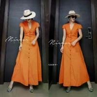 ราคา Garden Clothes ชุดเดรส แม็กซี่เดรสกระดุมหน้าสีพื้น สีส้มอิฐ (1732225637830003391)