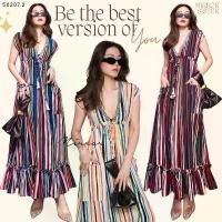 ราคา M2 งานป้าย Mirrorsister Dress ชุดเดรสยาวลายทางหลากสี สำหรับผู้หญิง เสื้อผ้าแฟชั่นผู้หญิง แนะนำ (1732191119617394025)