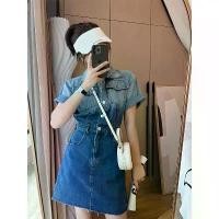 ราคา เดรสยีนส์ คอเหลี่ยมเล็ก แขนสั้น เอวแน่น ดีไซน์สวย กระโปรงเรียบหรู สำหรับผู้หญิง ฤดูร้อน 2025 มาใหม่ Clothing Dress (1731749792122767826)