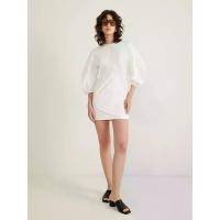 ราคา [Pomelo] มินิเดรสดีเทลแขนพอง / Puffed Sleeve Mini Dress - Off (1730585561117722715)