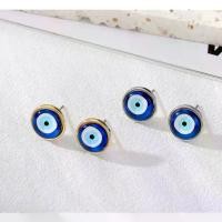 ราคา [ส่งฟรี] Turkish Blue Evil Eye Stud Earrings / ต่างหู Evil eye จากตุรกี (1732112593009869854)