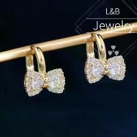ราคา Korean Dongdaemun bow rhinestone earrings gentle little fairy sweet temperament earringsFashionable niche earrings (1731957462789883531)