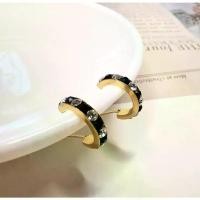 ราคา 01 black and white hoop earrings ต่างหูห่วงสีทองคริสตัลดำ (Aetop.accessories) ขายดี (1731993486076707961)