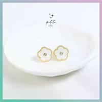ราคา [พร้อมส่งในไทย] Flower Marble Earrings - ต่างหู ดอกไม้ลายหินอ่อน น่ารัก สไตล์เกาหลี (1730641736318290815)