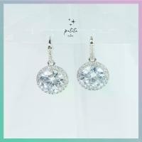 ราคา [พร้อมส่งในไทย] Luxury Round Earrings - ต่างหูเกี่ยว จี้ทรงกลมประดับเพชร หรูหรา (1730996430674692991)