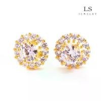 ราคา 2025 New round, small and simple Zircon stud earrings for women (1731468777146713935)