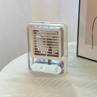 ราคา Mini Fan พัดลมเครื่องปรับอากาศ Usb ใสชาร์จได้พัดลมตั้งโต๊ะในบ้านพัดลมความชื้นรอบเครื่องทำความเย็นขนาดเล็กสเปรย์ (1729621970812111214)