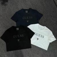 ราคา Guess summer new fashion print cotton men's and women's same short-sleeved T-shirt popular COD (1732169044175324898)