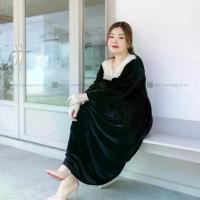 ราคา DR187 เดรสกำมะหยี่ เสื้อผ้าพลัสไซส์ Plussize fashion ชุดคนอ้วน แฟชั่นสาวอวบ (1729600881207708150)