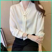 ราคา QDFship111 เสื้อเชิ้ตผ้าชีฟอง แขนยาว สไตล์เสื้อทำงาน ผ้าสวมใส่สบาย New Fashion (1729699255327688962)