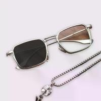 ราคา แว่นตาโลหะ, Unisex, Photochromic, 2 In 1 ป้องกันแสงสีฟ้าและป้องกัน UV400, เปลี่ยนชิ้นได้ ชา Chrome Heart square fashion glasses แว่นสายตาสั้น กรองแสงสีฟ้า ทรงกรอบเหลี่ยมนักบิ (1731810041431492465)