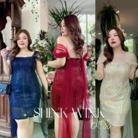 ราคา Calorie Fashion : CL306 ชุด3สี มินิเดรสออกงาน ครีม น้ำเงิน แดง สวยหรู เดรสสาวอวบ ชุดสาวอวบ (1731030607168702847)