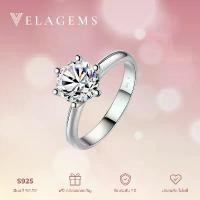 ราคา VelaGems แหวนชูเพชรโมซาไนท์ 1ct 6 หนามเตย | เงินแท้ 92.5% ชุบโรเดียม ไม่แพ้ ไม่คัน Nickel & Lead Free | แถมฟรี Jewelry Gift Set | รับประกัน 1 ปี + บริการล้างทำความสะอาดฟรี! (1731630299558872758)