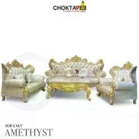 ราคา ชุดโซฟาหลุยส์ 4ชิ้น (3+2+1ที่นั่ง+โต๊ะกลาง) Gold Titanium Series รุ่น TSF-LV-SET AMETHYST [Pick Collection] (1731595740431877312)