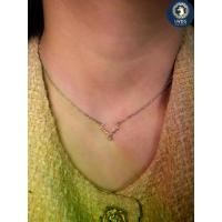 ราคา สร้อยคอดีไซน์เขากวางประดับเพชรแท้ธรรมชาติ0.1ct*1 ทองคำแท้9K White Gold (1731760873852274054)