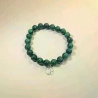 ราคา กำไลหินมาลาไคต์พร้อมจี้ทองคำแท้ 9K White Gold (1731894481433494918)