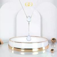 ราคา Glam&Gold - Chalcedony Twin Drop - สร้อยคอคาลซิโดนีแท้ ตัวเรือนจากเงินผสมทองคำขาว (1731864164512663252)