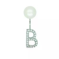 ราคา A.CEMI Initial Pearl Stud Earring - 1 Piece [White Gold]ต่างหูมุกแท้ 1 ข้าง มุกแท้ COD (1731501242198688980)