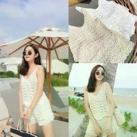 ราคา ชุดเดรสสีขาวสำหรับผู้หญิง ชุดสุดคุ้ม เสื้อกล้ามถัก + กางเกงขาสั้นถักลูกไม้ สำหรับใส่ไปทะเล Lady Clothing Women zimmermann laurel tiered dress white gold (1730886961699457553)