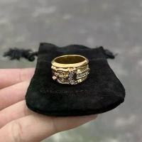 ราคา Chrome Hearts Ch Chrome Gold-plated Holy Sword แหวนเพชรแฟชั่น Retro Old Light หรูหราอเนกประสงค์ Pun (1731196206649542480)