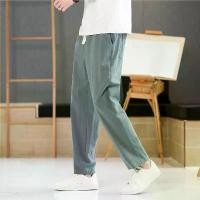 ราคา กางเกงผ้าฝ้ายแท้ สำหรับผู้ชาย บางและครอป กางเกงขายาว สไตล์ฤดูร้อน กางเกงลำลอง วัสดุผ้าลินินผ้าฝ้ายลม กางเกงทรงตรงทรงหลวม xsenty กางเกง river gray pants กางเกง มหาลัย ชาย ဂ (1732002412256986884)