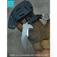 ราคา คลังสินค้า มีดคารัมบิต karambit HOLY EDGE D2 GRAY มีดคารัมบิตใบตายคมเดียว สันใบเป็นฟันเลื่อย TK808 (1731641427585435571)