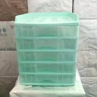 ราคา [TK ขายร้อน] ตู้ลิ้นชัก 5 ชั้น พร้อมถาดบน สีเขียวพาสเทล รุ่น A-109-3 Organizer with upper tray two tone color Green Pastel (1731198858948215886)