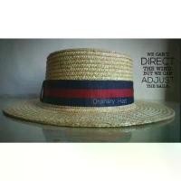 ราคา BOATER HAT Brown สายรัดสีน้ำเงินคาดแดง 57-58 cm. ขายดี (1732006879733057147)