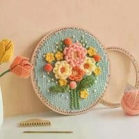 ราคา [COD] [Tiktok]Flower Crochet Weaving Loom Kit For Knitting Beginner Wool Loom Weave Frame Tapestry Kit Home Decor Sweing Craft Art DIY (1732044443513750941)
