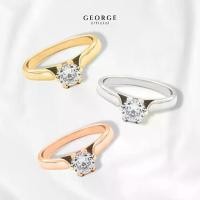 ราคา แหวนเพชรชู แหวนเงินแท้ S925 เพชรสวิต (CZ) เหลี่ยม H&A ชุบทองคำขาว / ทองคำ 18K /โรสโกลด์ GR033CZ GEORGE Jewelry (1731278228645710075)