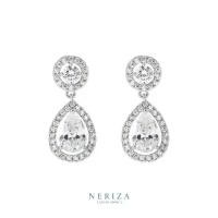 ราคา Neriza Jewelry/ต่างหูเพชรสังเคราะห์ ประกายเทียบเท่าเพชรแท้ NE065 ,ต่างหูเจ้าสาว, ต่างหูเพชรระย้า, ต่างหูออกงาน (1729423028754090928)