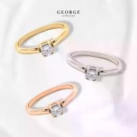 ราคา แหวนเพชรชู แหวนเงินแท้ S925 เพชรสวิต (CZ) เหลี่ยม H&A ชุบทองคำขาว / ทองคำ 18K /โรสโกลด์ GR021CZ GEORGE Jewelry (1731278181393402107)