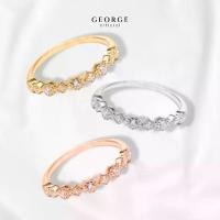 ราคา แหวนเพชรแถว แหวนเงินแท้ S925 เพชรสวิต (CZ) เหลี่ยม H&A ชุบทองคำขาว / ทองคำ 18K /โรสโกลด์ GR010CZ GEORGE Jewelry (1731278112038357243)