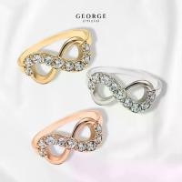 ราคา แหวนเพชรอินฟินิตี้ (Infinity) แหวนเงินแท้ S925 เพชรสวิต (CZ) เหลี่ยม H&A ชุบทองคำขาว / ทองคำ 18K /โรสโกลด์ GR003CZ GEORGE Jewelry (1731278174060382459)