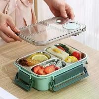 ราคา [COD] 304 Stainless steel Lunch box with Tableware for Adults Kids Leakproof Lunch Container Portable Grids Bento Box Food Containers (1732171529526085814)