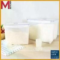 ราคา psychoZshop ใช้งานได้ M KITCHEN กล่องข้าวสาร ถังเก็บข้าวสาร พร้อมล้อเลื่อนและถ้วยตวง Super Lock กล่องเก็บข้าวสาร กล่องใส่ข้าวสาร (B2) (1730732813321275439)