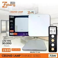 ราคา โคมไฟเพดาน LED 3 แสง มีรีโมท 72W ขนาด 20-22 นิ้ว LED Ceiling Lamp Twinkle 3 in 1 Zeberg ZB39 ZB38 สุพรีมอิเล็คทริค (1729596112224946226)
