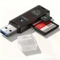 ราคา [พร้อมส่ง] เครื่องอ่านการ์ด การ์ดรีดเดอร์ การ์ดหน่วยความจำสำหรับ Micro USB 3.0 SD Card Reader, Universal 3 Port External Multi High Speed Memory Card Reader with SDHC / T-Flash(T (1732196150244116183)