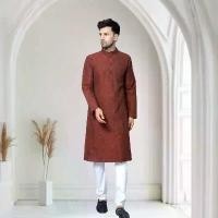 ราคา FDHKLI ที่นิยมมากที่สุด **พร้อมส่ง** Men Kurta เคอร์ตา สีแดงอิฐ ชุดผู้ชายอินเดีย สไตล์เรียบ หรู (เสื้อเคอร์ตาเท่านั้น ไม่มีกางเกง/ Only Kurta, no pajama) (1731861208475862935)