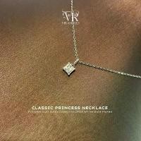 ราคา VRS.สร้อยคอเงิน92.5 ชุบทองคำขาวสร้อยคอพร้อมจี้เพชร น้ำหนัก 1.2กะรัต ทรงพริ้นเซทคัท ความยาว16-18นิ้ว Collection “Classic Princess “Necklace (1732042049541671744)