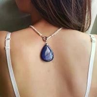 ราคา Stone Shell with Pearl necklace สร้อยมุกแท้ จี้หิน ขนาดใหญ่ ขายดี (1731932962366850834)