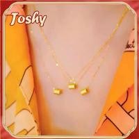 ราคา 18k Italy gold-plated necklace bamboo chimney pendant necklace (AU750) weight 0.45g cash on delivery (1730742610140826355)