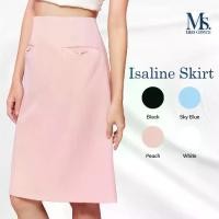 ราคา (ความยาว 24 นิ้ว) Miss office กระโปรงทรงเอเอวสูงแต่งกระเป๋าเจาะโบว์ (Isaline skirt) (MS-049) (1731663968479249685)