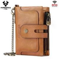 ราคา ก ร ะ เ ป ๋ า ส ต า ง ค ์กระเป๋าสตางค์ผู้ชาย HUMMER Paul ทำจากหนังวัวชั้นบนสุด หนังแท้ ซิปคู่ ลด 70% เหมาะสำหรับเก็บเหรียญ ขายดี พร้อมคุณสมบัติ RFID แฟชั่นสไตล์เกาหลีกระเป๋าoutdoor (173194120344794090