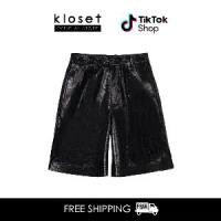 ราคา Kloset Design Leather Pants PF24-P010-F กางเกงขาสั้นหนังสีดำเอวสูง (1732301714378361036)