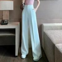 ราคา กางเกงสูท เอวสูง ซิป สีชมพู สีขาว ทรงตรง ทรงหลวม ฤดูร้อน บาง เดรป ผ้าชีฟอง กางเกงขากว้าง กางเกงม็อบ Pants Clothing (1730242885115939505)