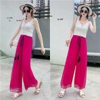 ราคา กางเกงขากว้างผ้าชีฟองสำหรับผู้หญิง, กางเกงกระโปรงทรงหลวม, เอวสูง, กางเกงขายาวกระชับสัดส่วน, กางเกงขาสั้นชายหาด, สไตล์บาง, ฤดูร้อนใหม่ Clothing เสื้อผ้า Women Pants กางเกง ติด เ (1731785151864933295)